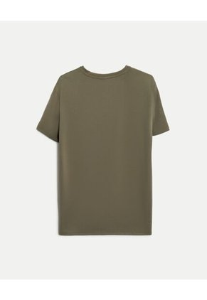 Camiseta Manga Corta Regular Fit Plush  Para Hombre Verde Atmos