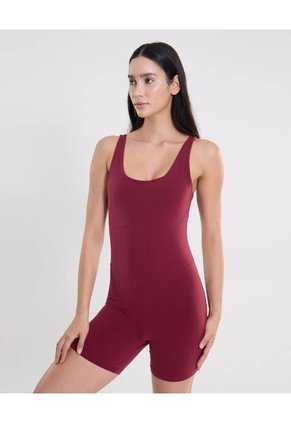 Enterizo Manga Sisa Corto Para Mujer Vino Atmos