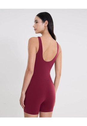 Enterizo Manga Sisa Corto Para Mujer Vino Atmos