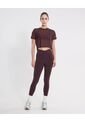 Leggins Pretina Cruzada Aerius Skin  Para Mujer Café Atmos de Atmos