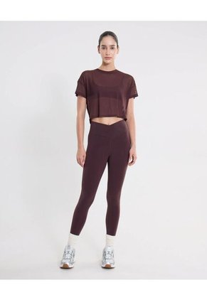 Leggins Pretina Cruzada Aerius Skin Para Mujer Café Atmos