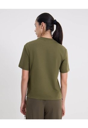 Camiseta Básica Manga Corta Amplia Para Mujer Verde Atmos