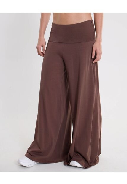 Pantalón Pretina Doblada Amplio Algodón  Para Mujer Café Atmos