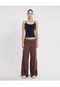 Pantalón Pretina Doblada Amplio Algodón  Para Mujer Café Atmos de Atmos