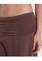Pantalón Pretina Doblada Amplio Algodón  Para Mujer Café Atmos de Atmos
