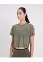 Camiseta Manga Corta En Mesh  Para Mujer Verde Atmos de Atmos