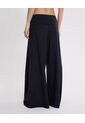 Pantalón Pretina Doblada Amplio Algodón  Para Mujer Negro Atmos de Atmos