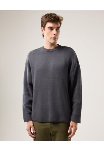 Saco Cuello Redondo Tejido  Para Hombre Gris Atmos Atmos
