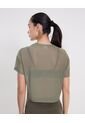 Camiseta Manga Corta En Mesh  Para Mujer Verde Atmos de Atmos