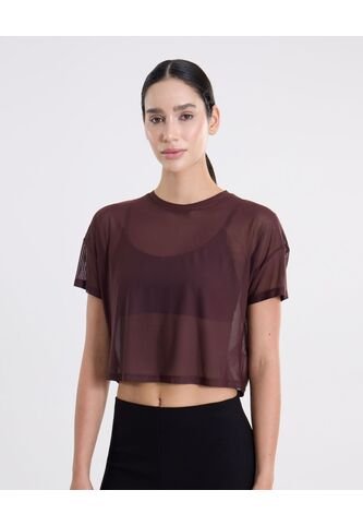 Camiseta Manga Corta En Mesh  Para Mujer Camel Atmos Atmos