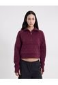 Chaqueta Acolchada Half Zipper Fit Relajado  Para Mujer Vino Atmos de Atmos