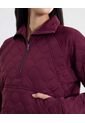 Chaqueta Acolchada Half Zipper Fit Relajado  Para Mujer Vino Atmos de Atmos
