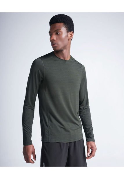 Camiseta Para Hombre Manga Larga Color Verde  Marca Atmos #32090023