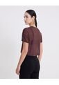 Camiseta Manga Corta En Mesh  Para Mujer Camel Atmos de Atmos