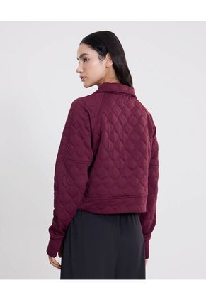 Chaqueta Acolchada Half Zipper Fit Relajado  Para Mujer Vino Atmos