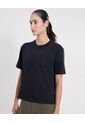 Camiseta Básica Manga Corta Amplia  Para Mujer Negro Atmos de Atmos