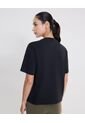 Camiseta Básica Manga Corta Amplia  Para Mujer Negro Atmos de Atmos