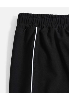 Bermuda Training Larga Con Biker Piping Para Hombre Negro Atmos