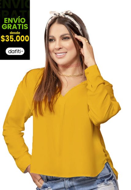 Camisa Mujer Mostaza Atypical 16990