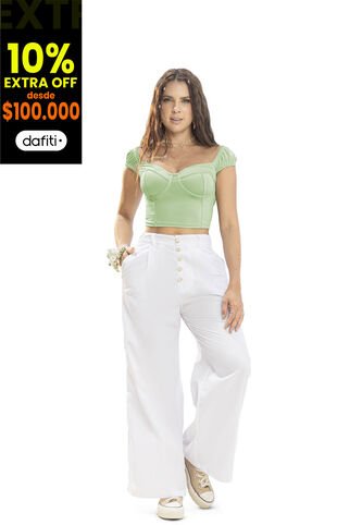 Pantalón Mujer Blanco Atypical 1496 Atypical
