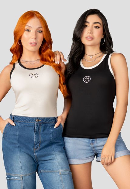 Camiseta Paq X2 Mujer Multicolor Atypical 103295