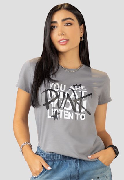 Camiseta Mujer Gris Grafito Atypical 101324