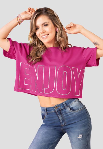 Camiseta Mujer Fucsia Atypical 102169