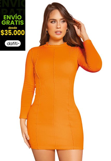 Vestido Mujer Naranja Atypical 33431