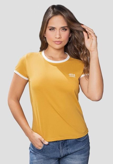 Camiseta Mujer Mostaza Atypical 834