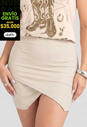 Falda Corta Mujer Caqui Atypical 105880