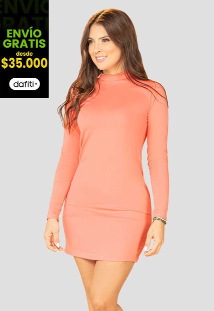 Vestido Corto Mujer Naranja Atypical 4539