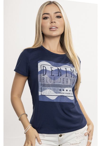 Camiseta Juvenil Azul Navy Atypical 1528