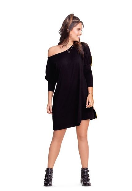 Vestido Juvenil Femenino Negro Atypical