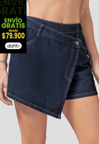 Falda Short Mujer Azul Oscuro Atypical 113743 Atypical