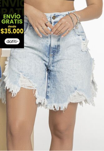 Bermuda Short Mujer Azul Atypical 2932 Atypical