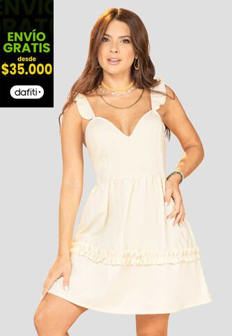 Vestido Corto Mujer Beige Atypical 102158 Atypical