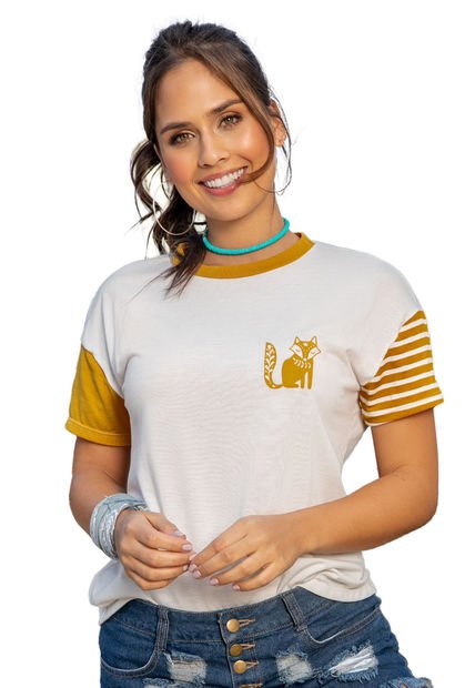 Camiseta Mujer Amarillo Atypical 92654