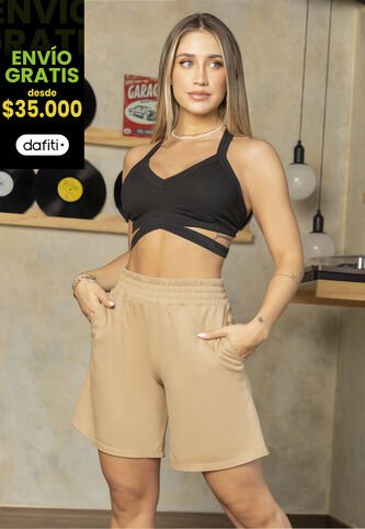 Bermuda Short Mujer Caramelo Atypical 6667 Atypical