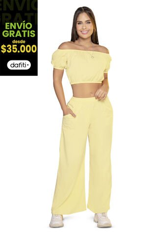 Conjunto Mujer Amarillo Pastel Atypical 33455 Atypical
