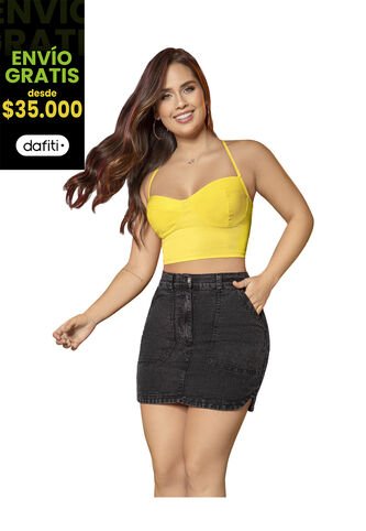 Falda Corta Mujer Negro Atypical 33438 Atypical