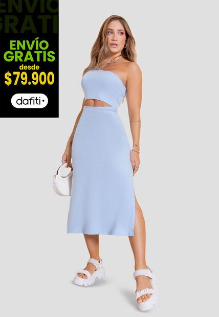 Vestido Mujer Azul Claro Atypical 106872