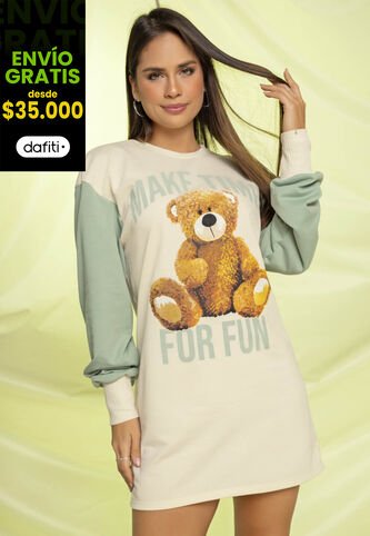 Vestido Corto Mujer Caqui Atypical 2253 Atypical