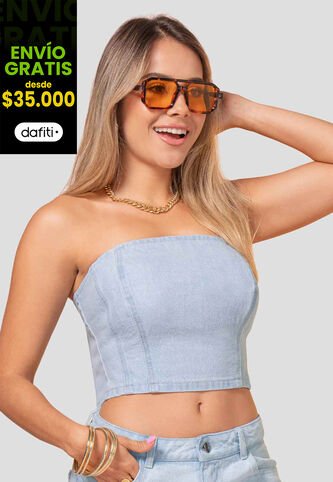 Corset Mujer Azul Claro Atypical 113622 Atypical