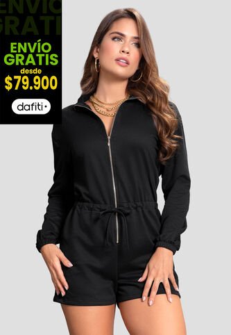Enterizo Corto Mujer Negro Atypical 103749 Atypical