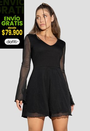 Enterizo Corto Mujer Negro Atypical 103314