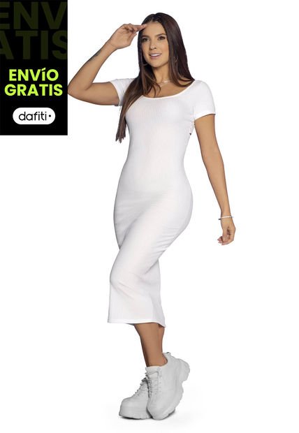 Vestido Mujer Marfil Atypical 4538
