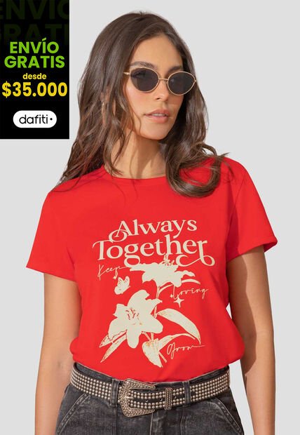 Camiseta Mujer Rojo Atypical 112620