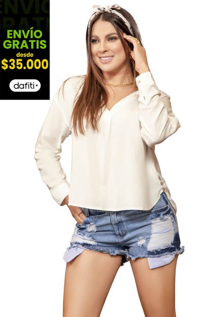 Camisa Mujer Marfil Atypical 16990