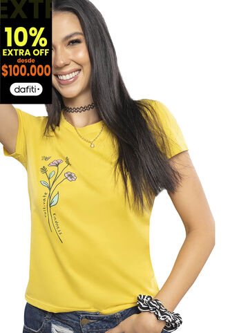 Camiseta Mujer Amarillo Atypical 3704 Atypical