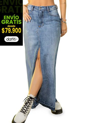 Falda Larga Mujer Azul Atypical 2136 Atypical